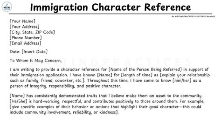 How do I write a character reference for immigration UK?