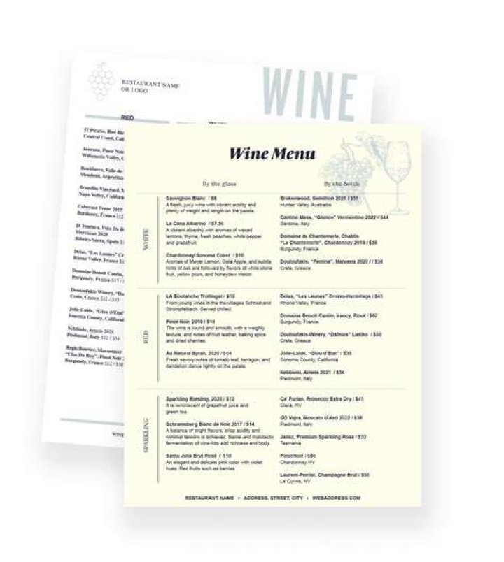 How do you write a wine menu?