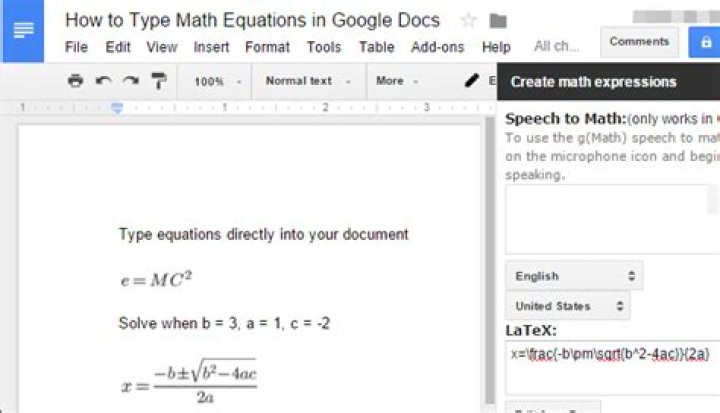 How to Use LaTeX Math Equations in Google Docs?