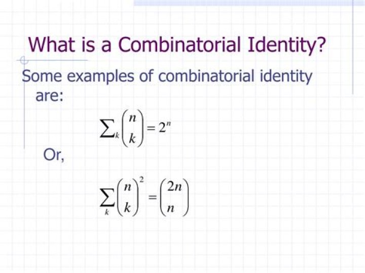 What is a combinatorial identity?