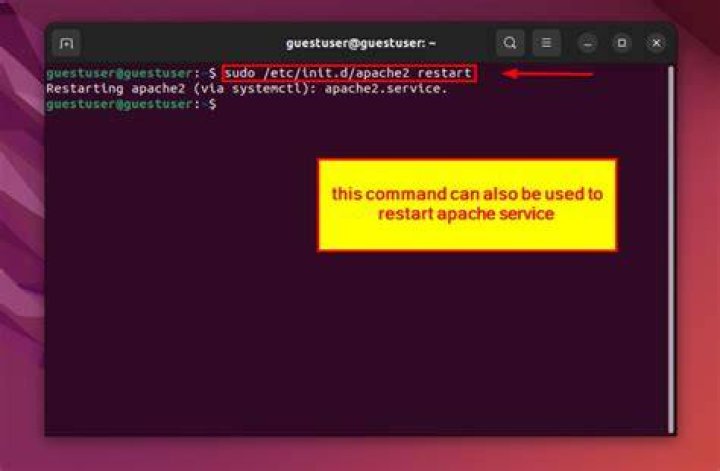 What is the command to restart Apache?