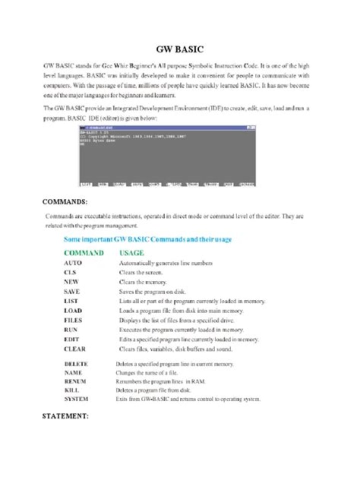 When GW-Basic was developed?
